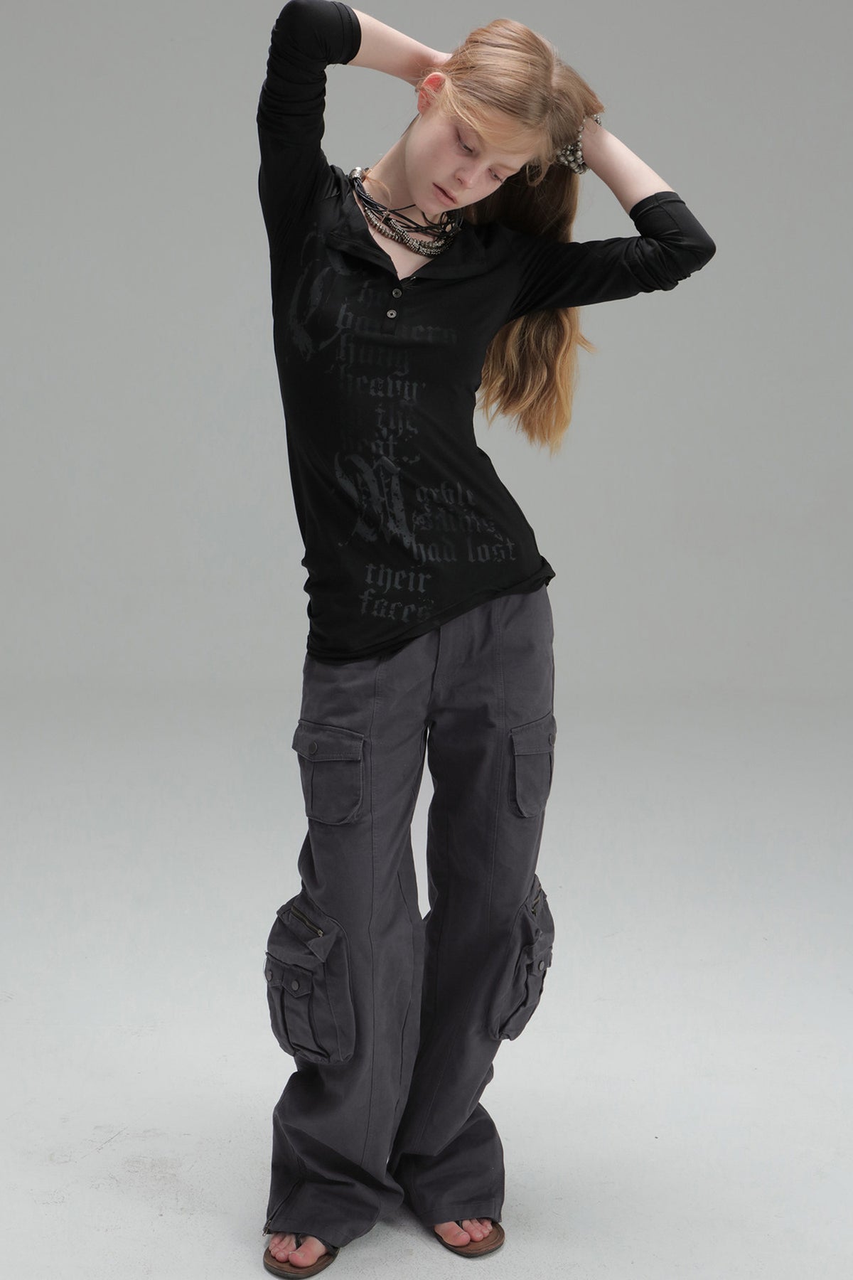 Washed Cotton Straight Cargo Pants