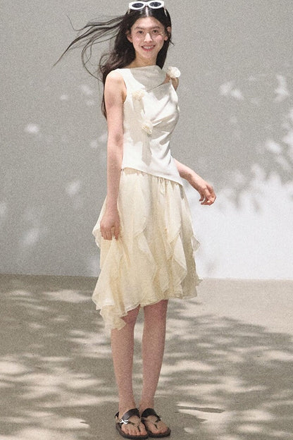 One-Shoulder Lyocell Wool Camisole