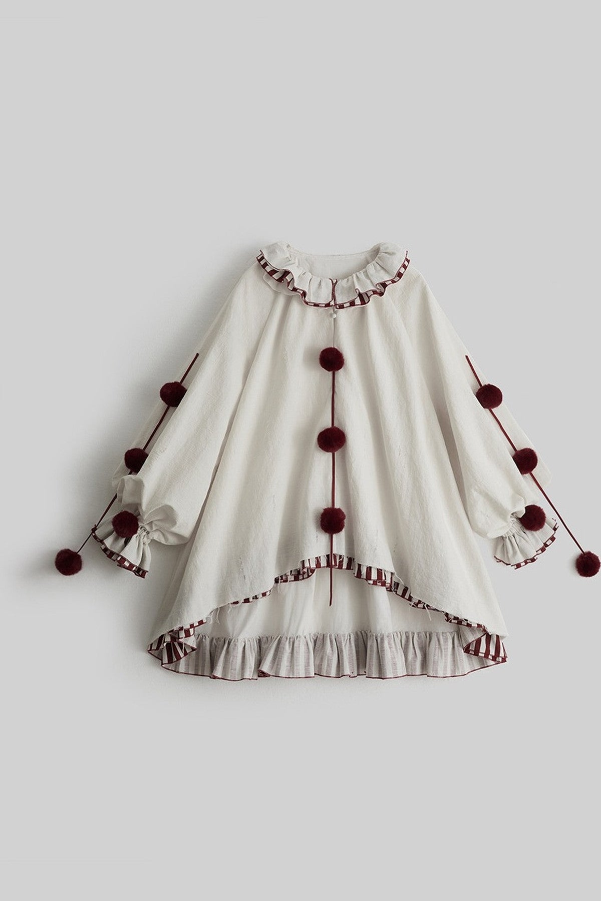 Quirky Clown-Style Red White Striped Shirt