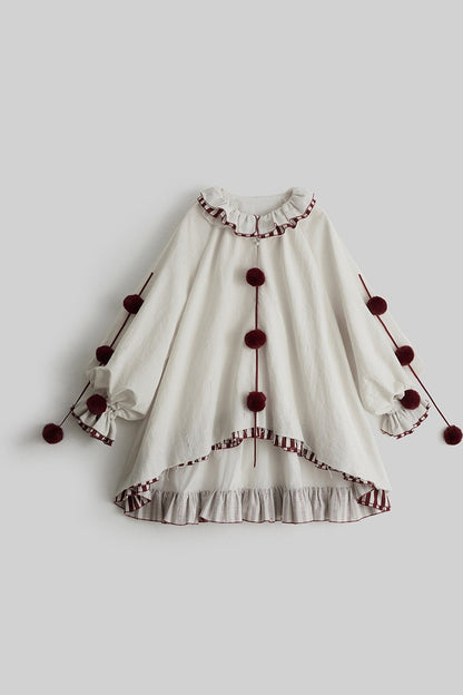 Quirky Clown-Style Red White Striped Shirt