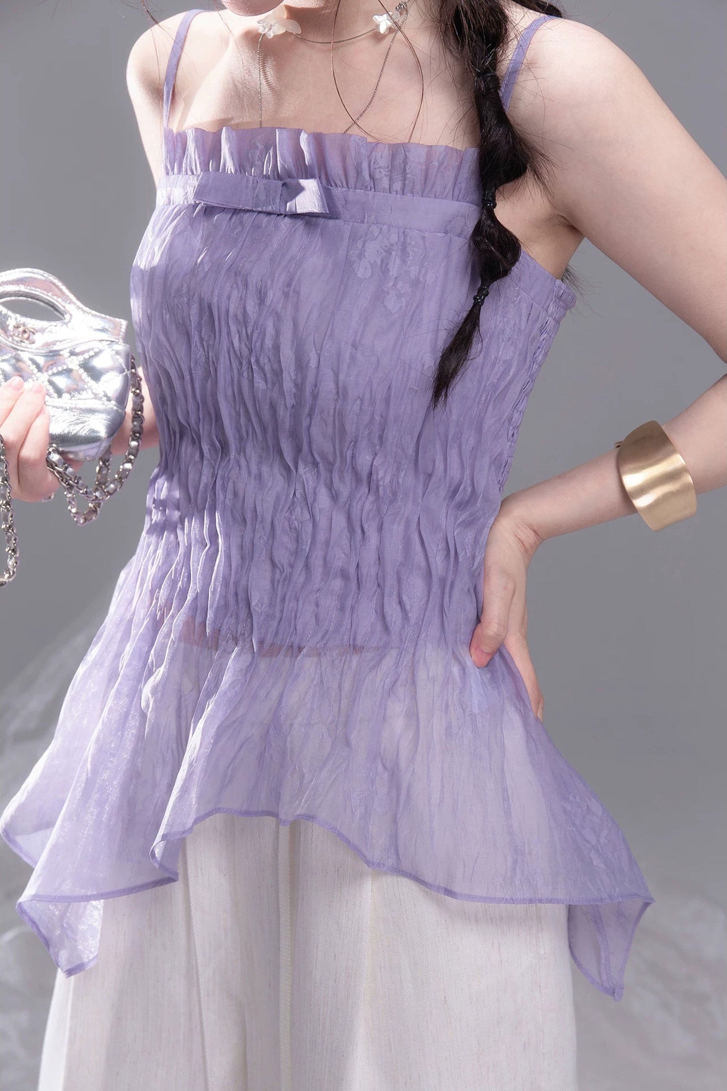 Ice Silk Ruched Camisole