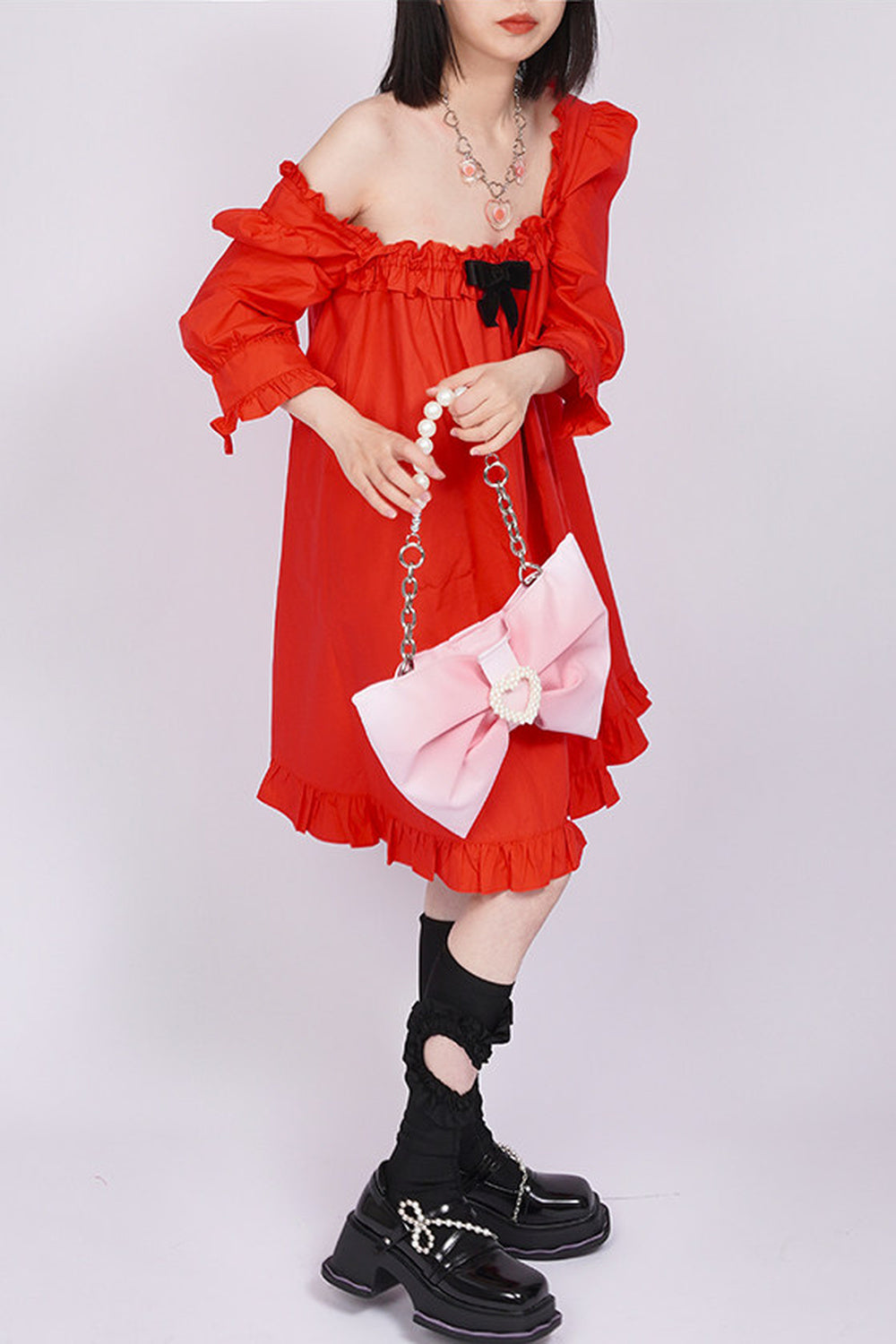 Gradient Bowknot Shoulder Bag