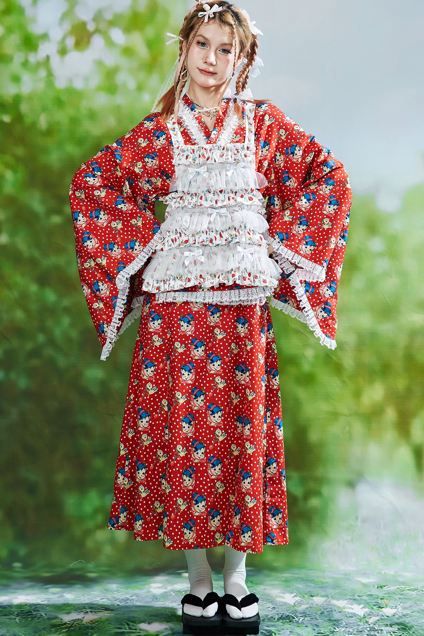 Showa Retro Childlike Kimono Top