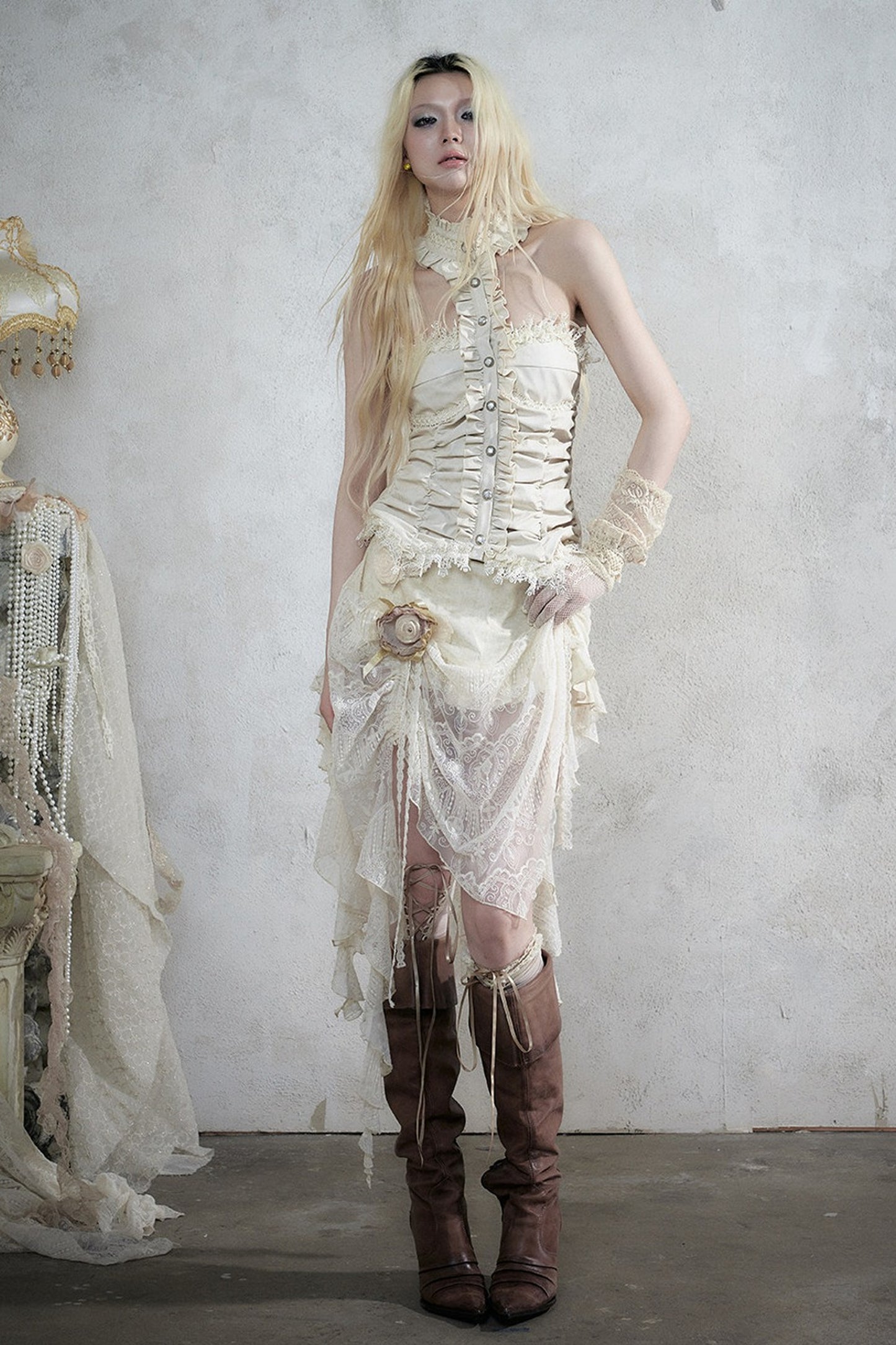 Baroque Velvet Lace Top