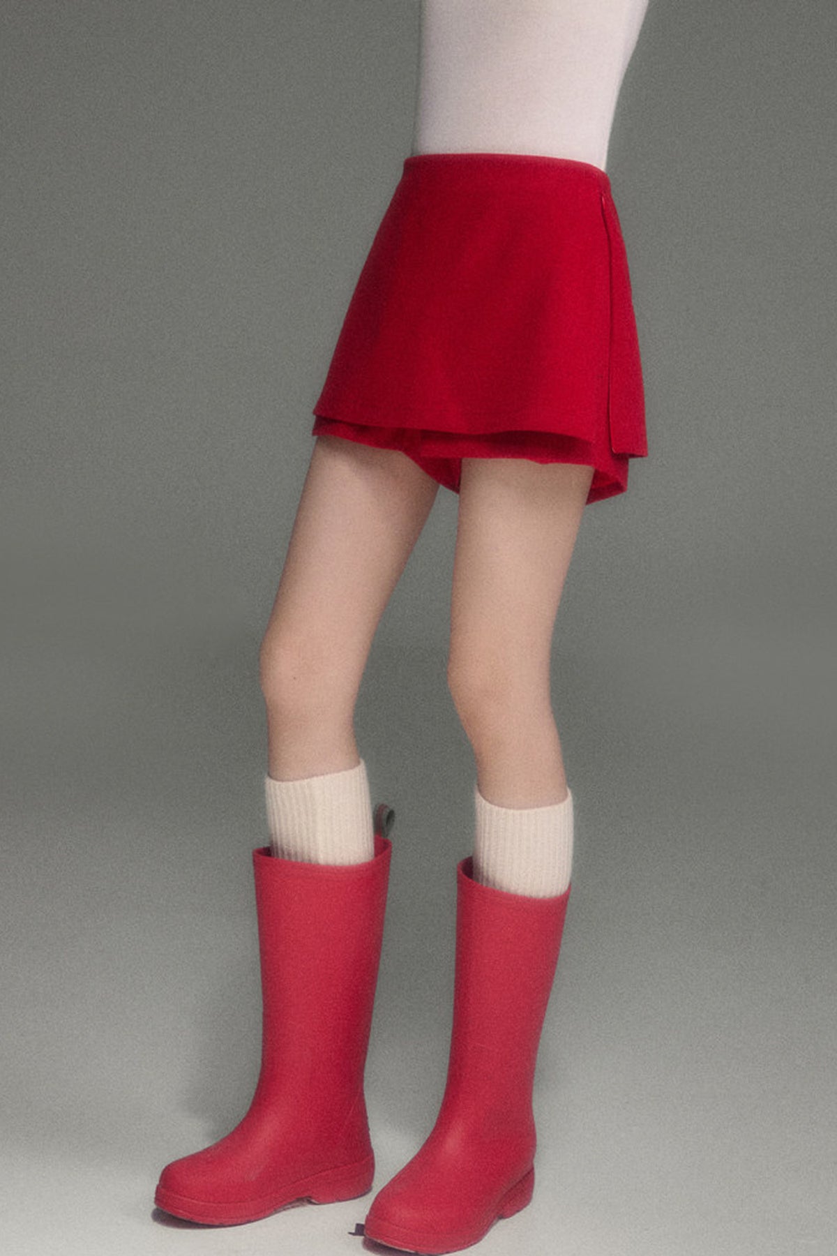 Red Berry A-Line Layered-Look Skirt