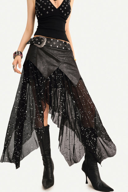 Black Deep V-Neck Metal Grommet Camisole