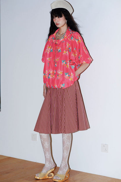 Semi-Sheer Printed Sun Top