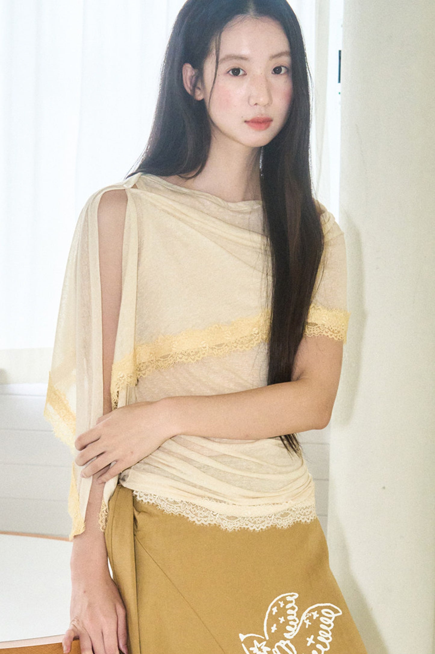 Tencel Linen Shawl Blouse Set