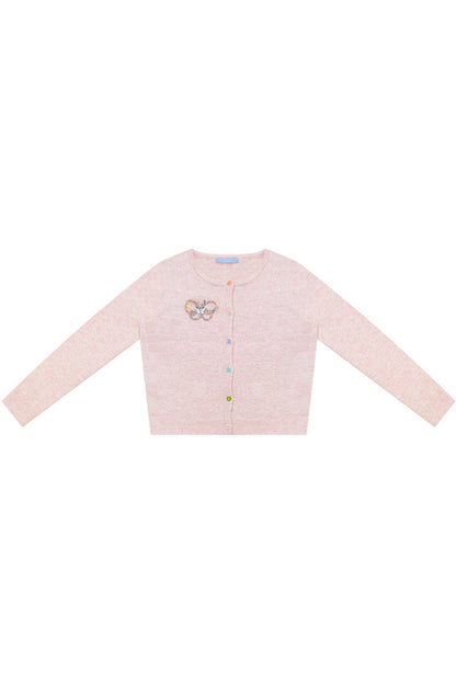 Butterfly Embroidered Knit Cardigan