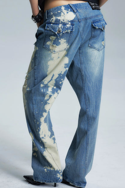 Vintage Washed Denim Pants