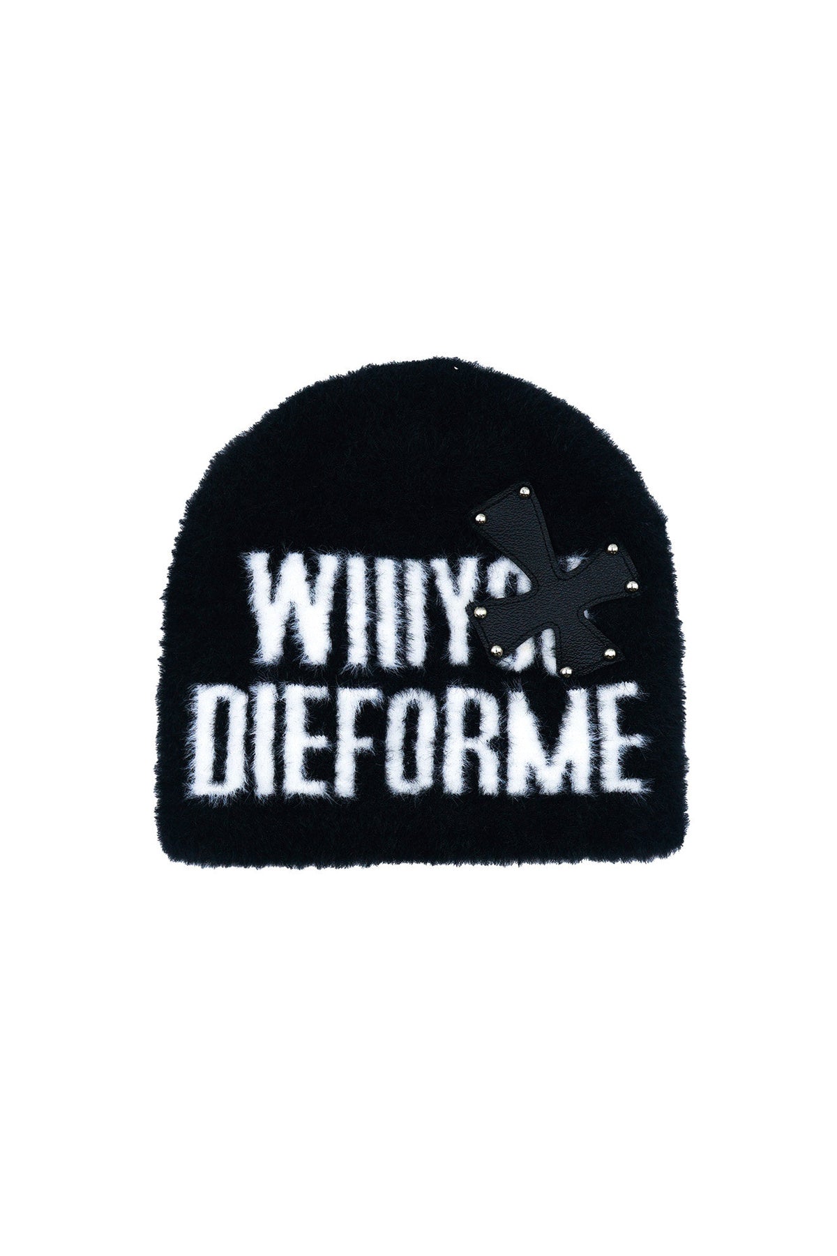 Studded Cross Jacquard Beanie