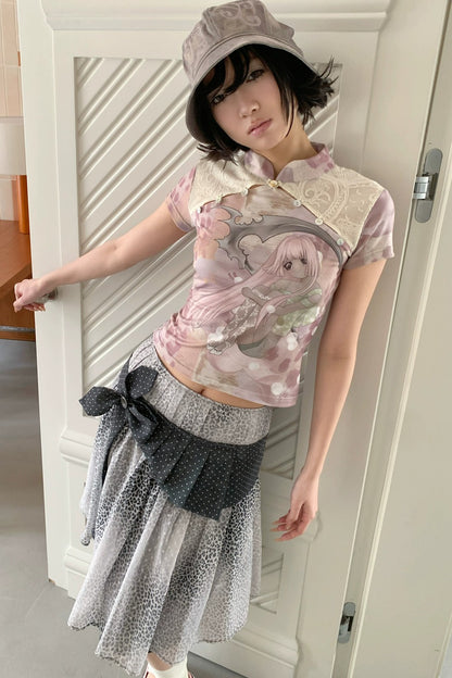 Lace Patchwork Cheongsam Top