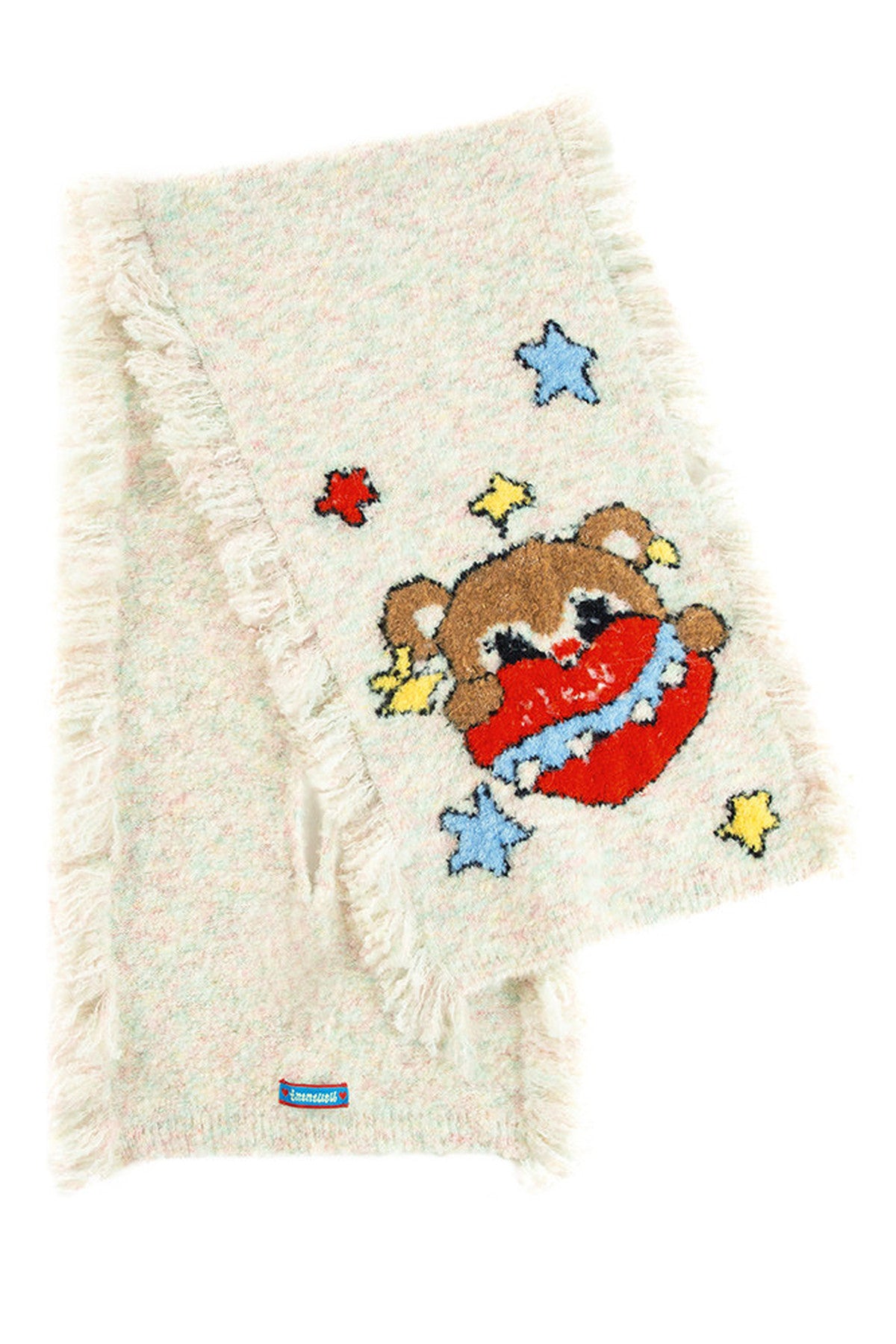 Soft Wool Bear Fringe Scarf