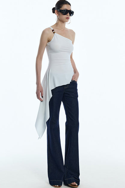 One-Shoulder Ruffled Camisole Top