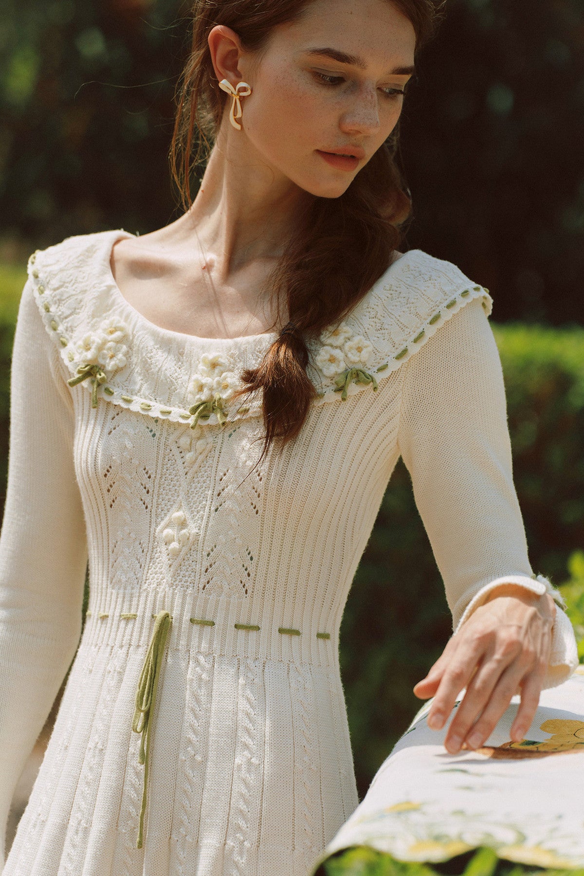 French Pastoral Retro Lazy Simple Knitted Top Set-Up