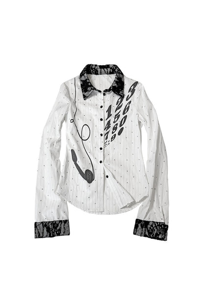 Retro Telephone Lace Shirt