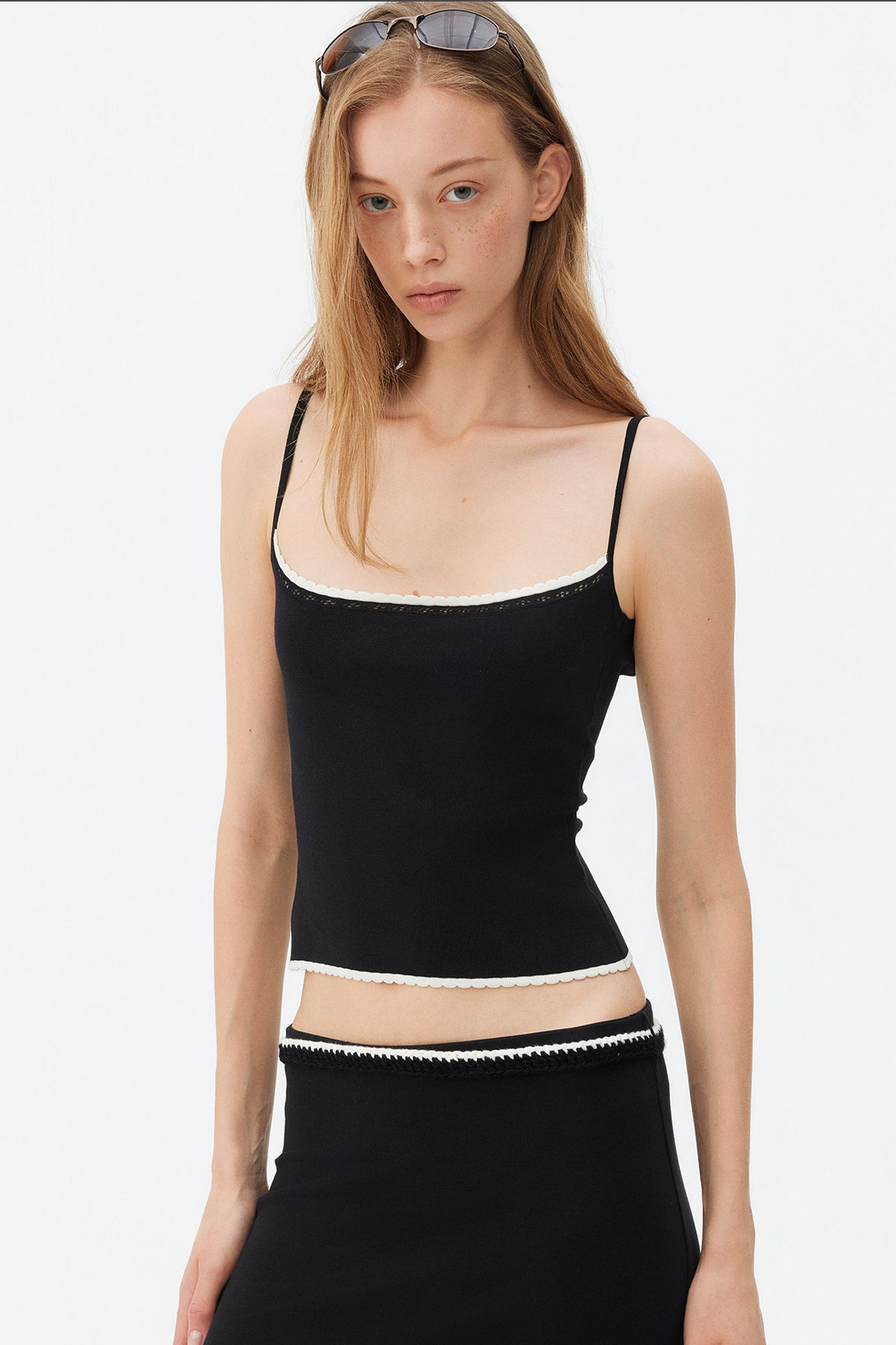 Color-Block Lace Knit Camisole