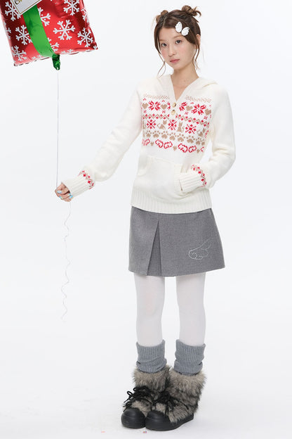Fair Isle Knit Hoodie