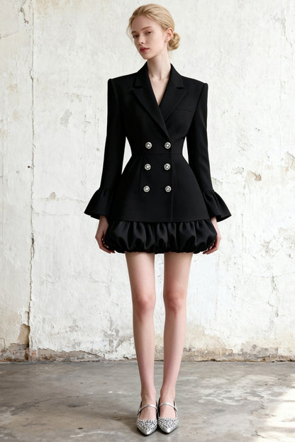 Double Breasted Fishtail Blazer Dress