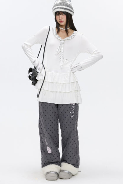 Tie Star Dot Multi-Layered Dress