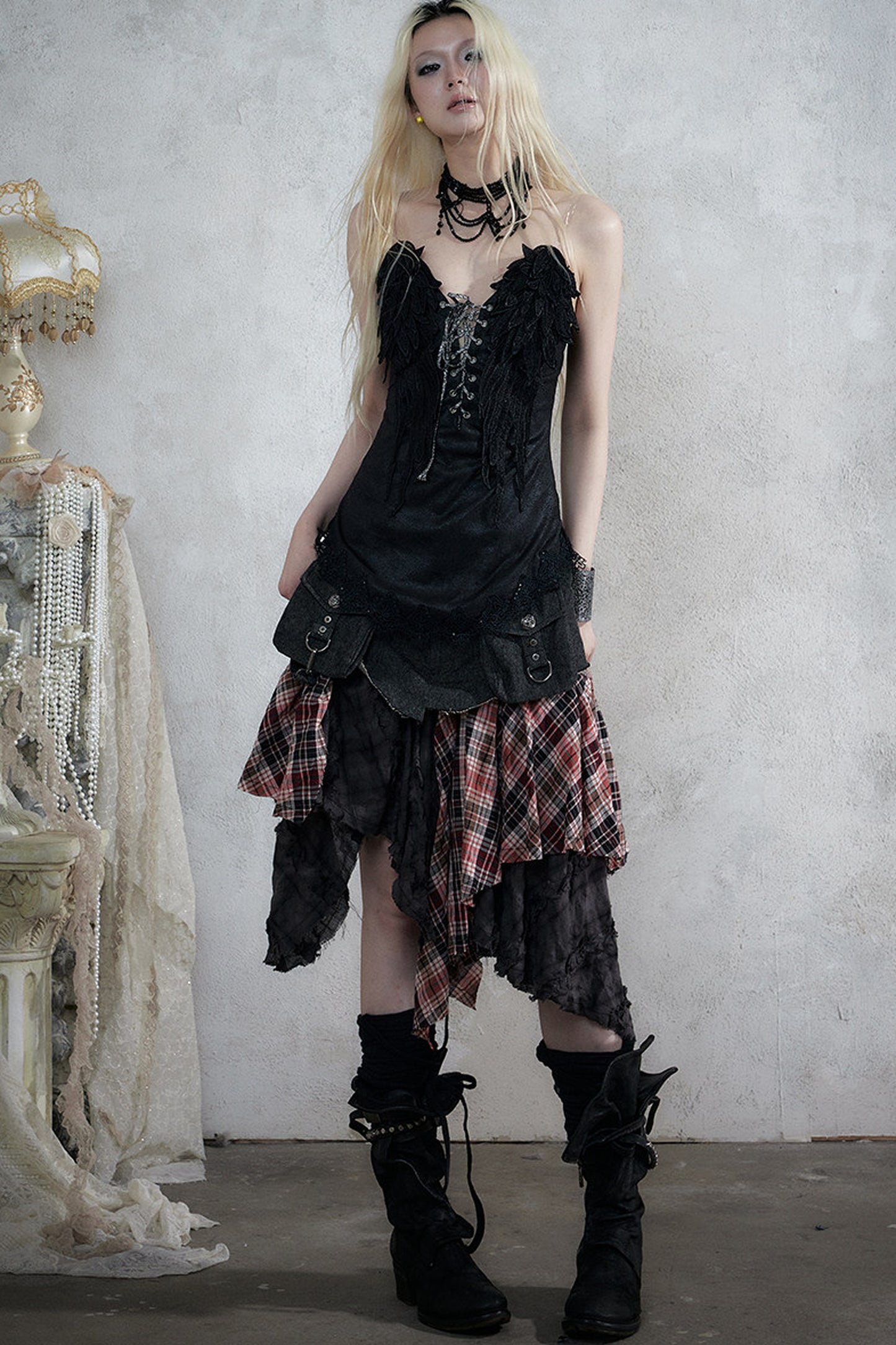 Retro Suede Embroidered Bustier Vest