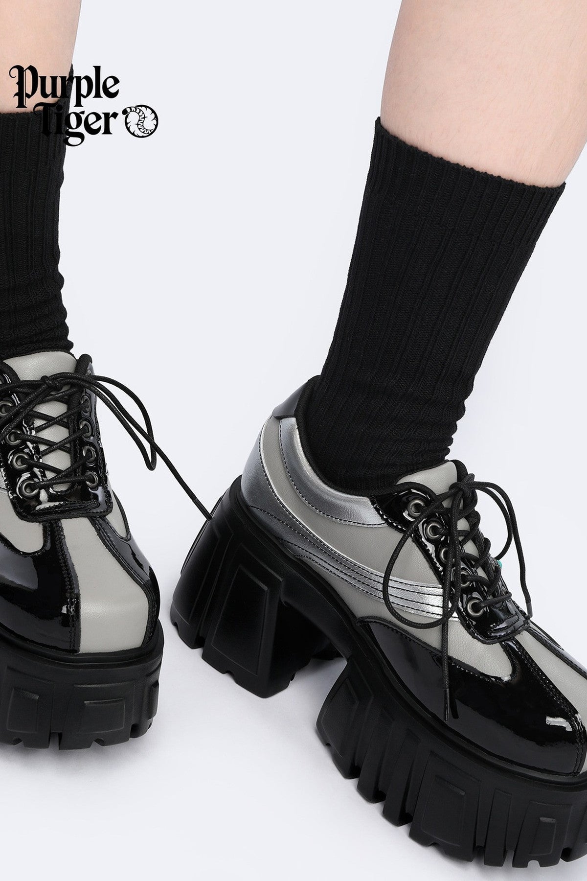 Cyberpunk Silver Chunky Platform Shoes