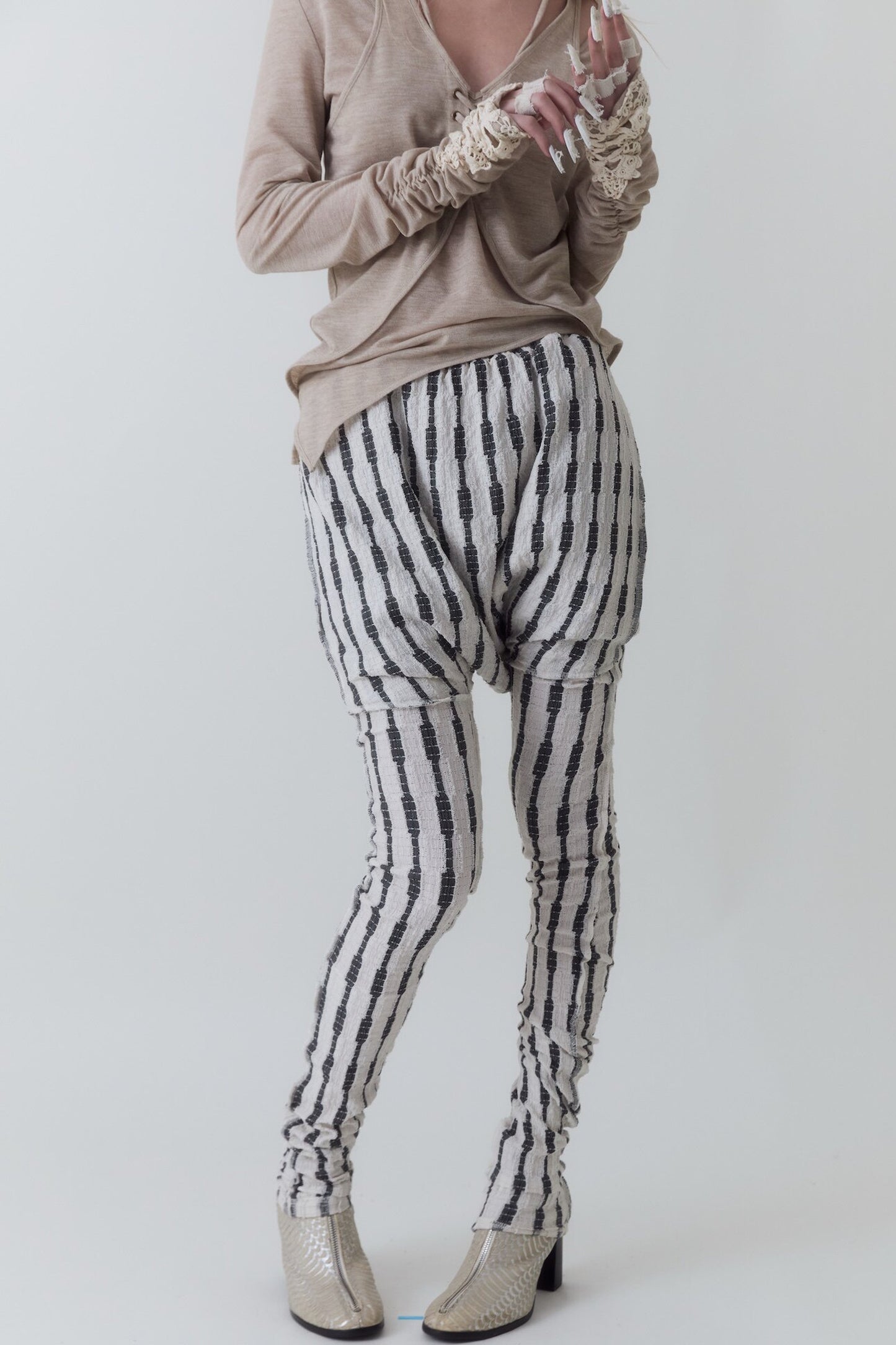 Leggings gonna a righe medievali