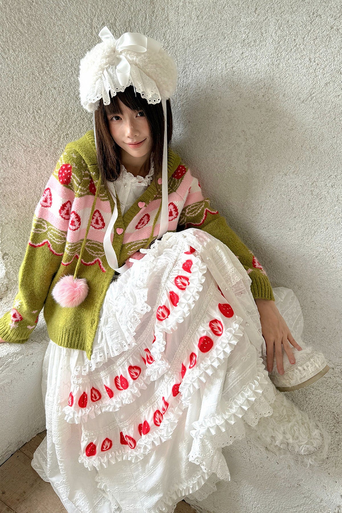 Strawberry Matcha Fair Isle Cardigan