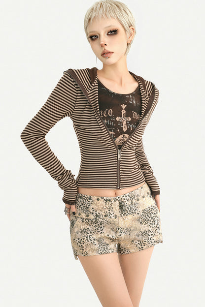 Y2K Leopard Print Shorts