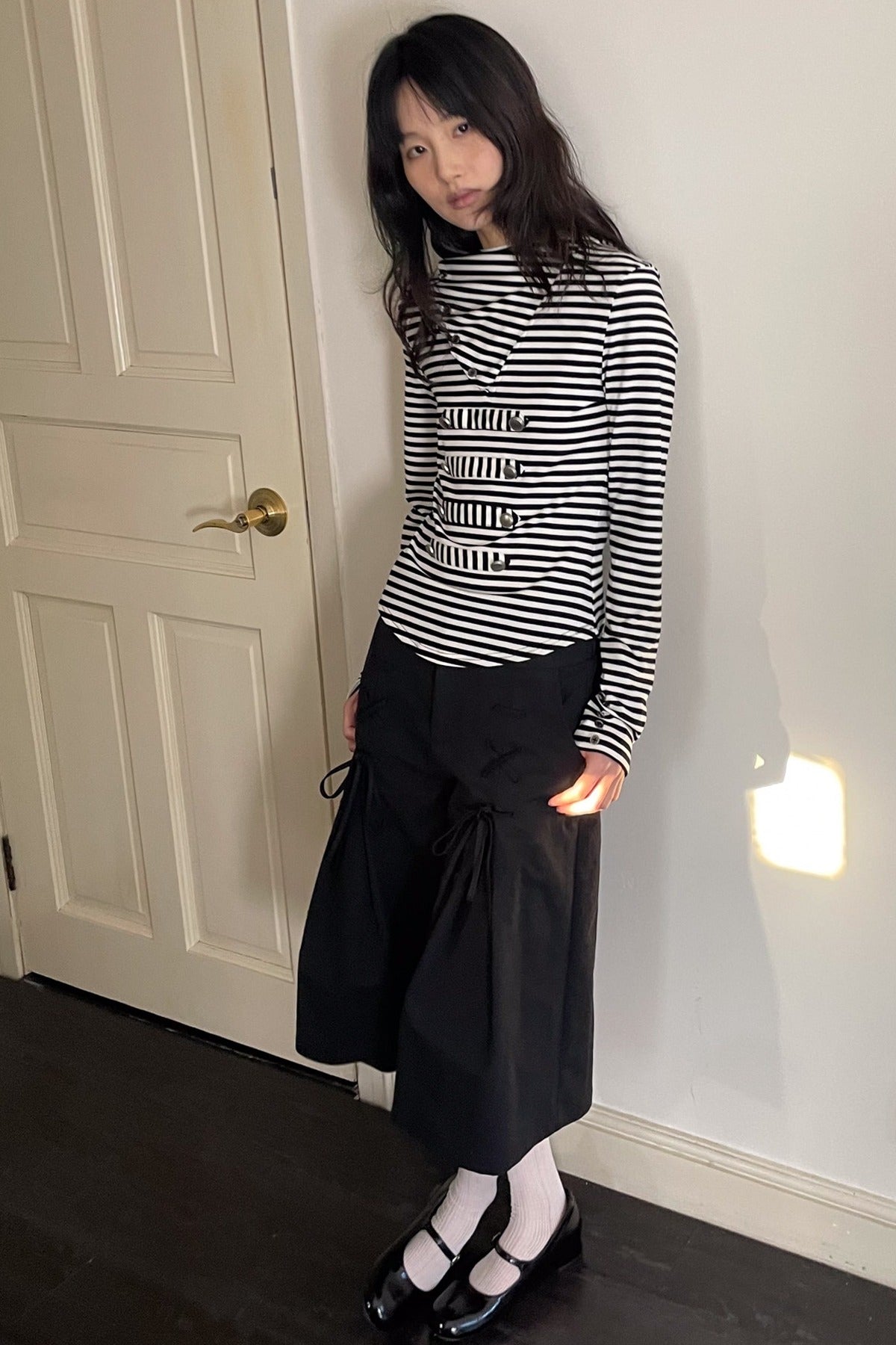 Bow Tie Wide-Leg Pants