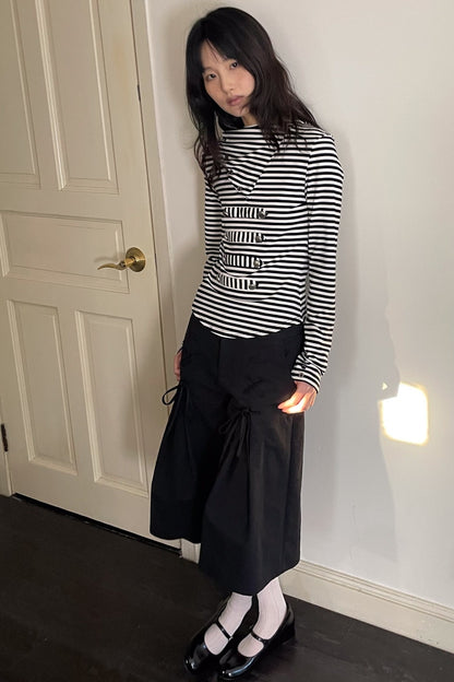 Bow Tie Wide-Leg Pants