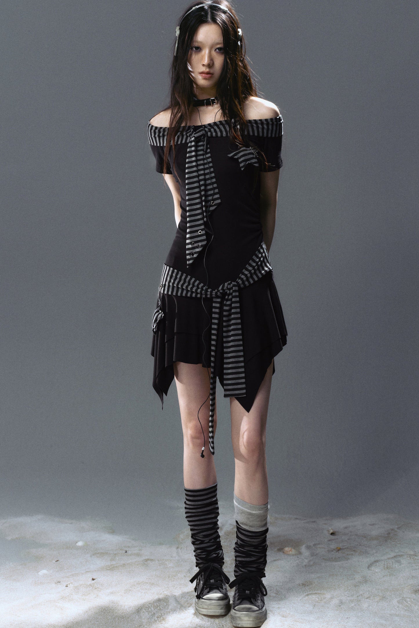 Striped Star Pendant Tie Dress