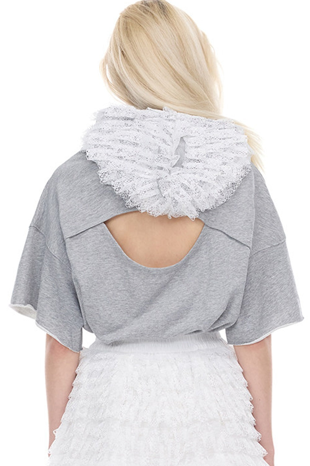 Lace Collar Hoodie T-Shirt