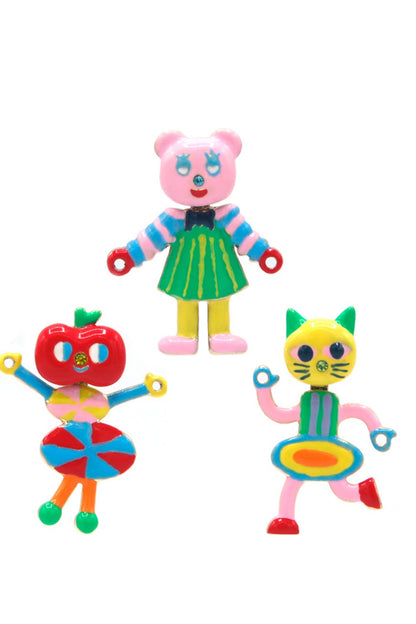 Interchangeable Apple Bear Cat Earrings
