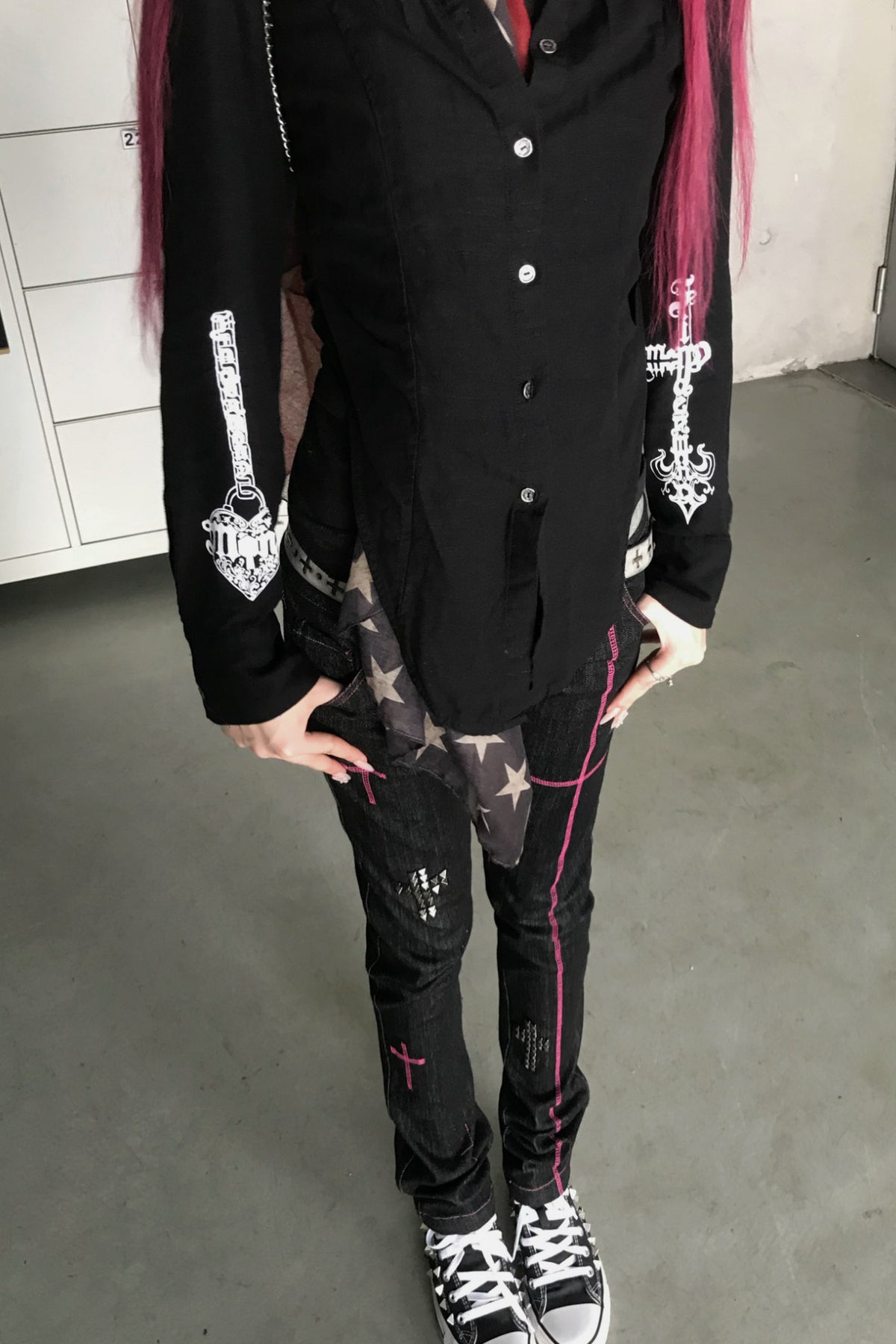 Printed Curved Hem Shirt