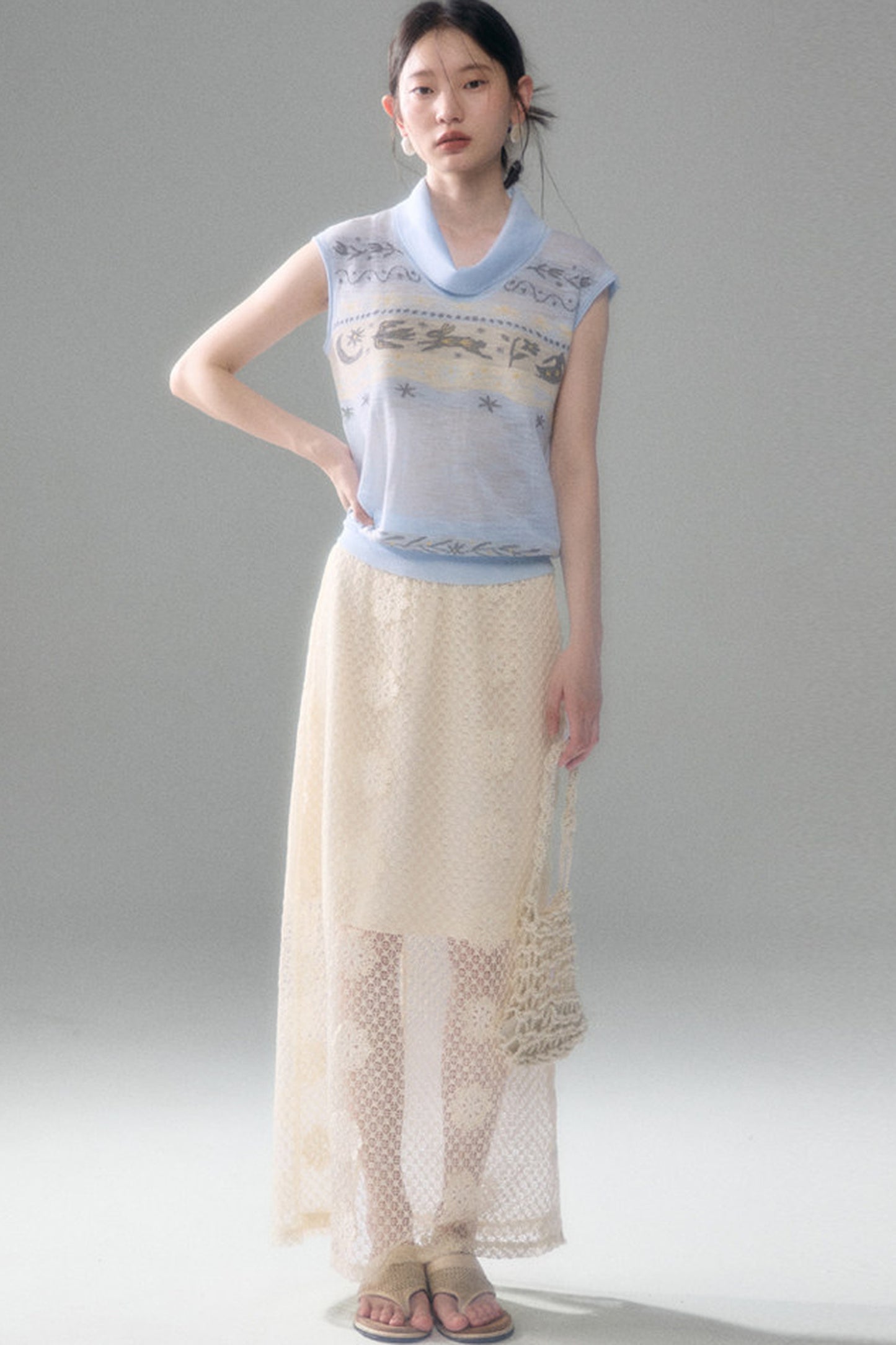 Bunny Fair Isle Knit Vest