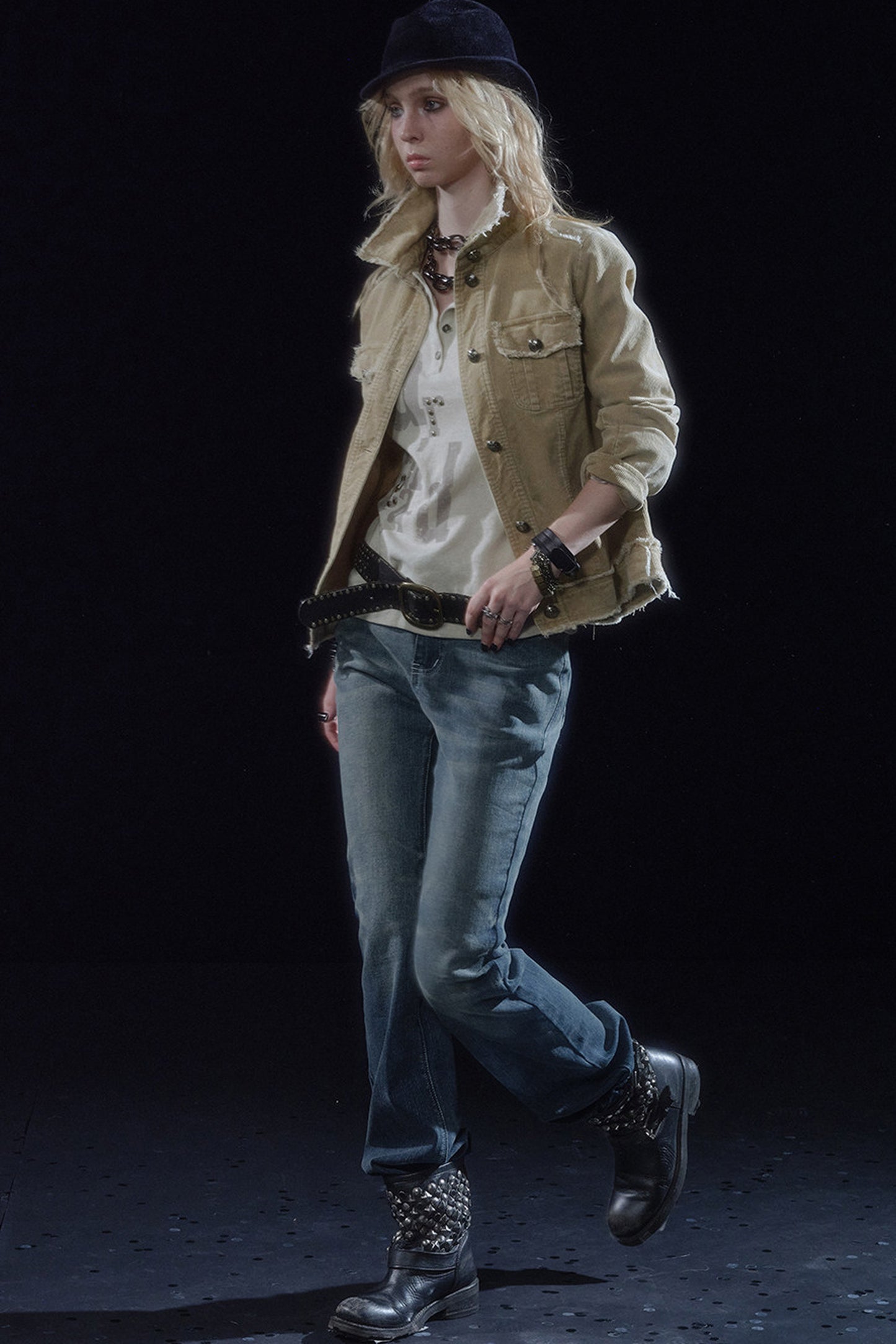 Distressed Corduroy Retro Jacket