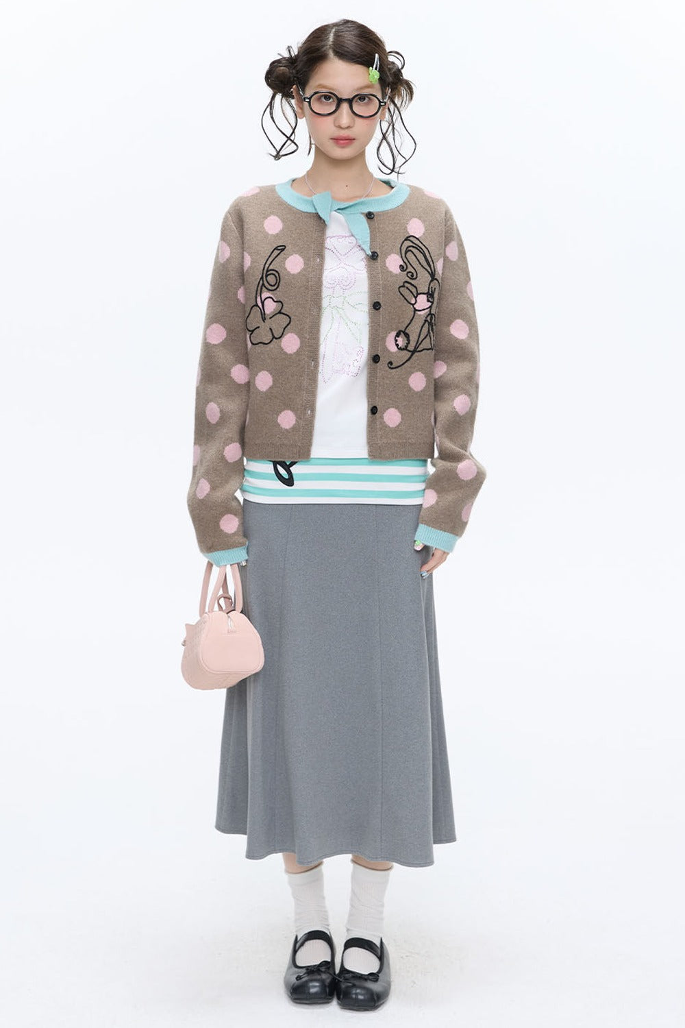 Mint Green Polka Dot Cardigan
