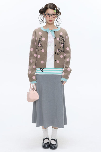 Mint Green Polka Dot Cardigan
