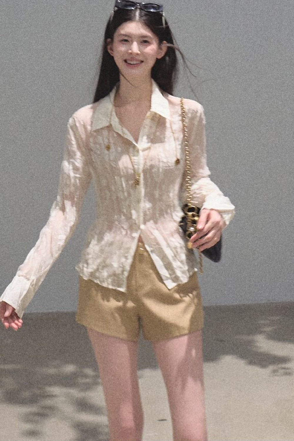 Floral Burnout Long Sleeve Shirt