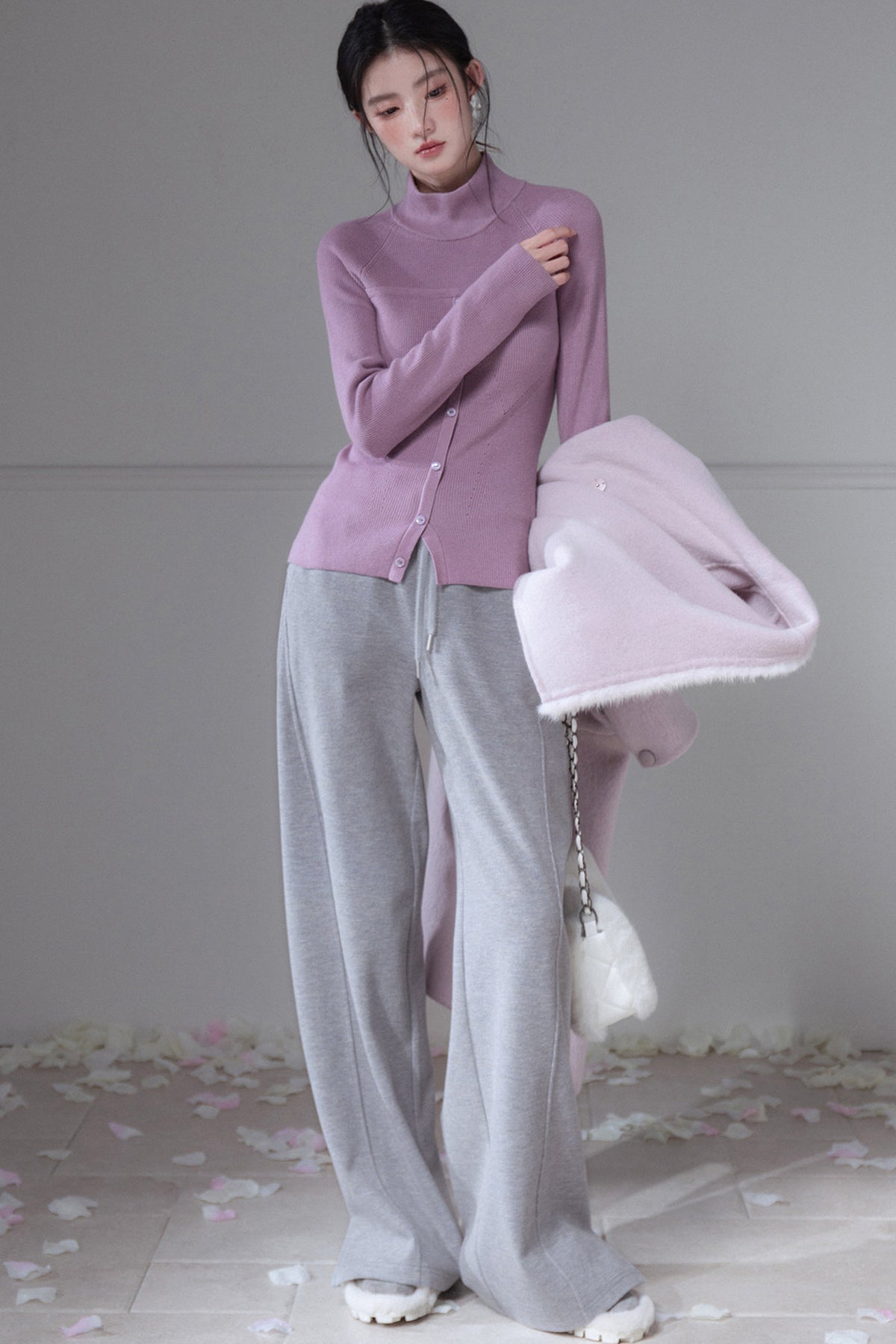 Maglione modellante a maglia in lana merino, strato base