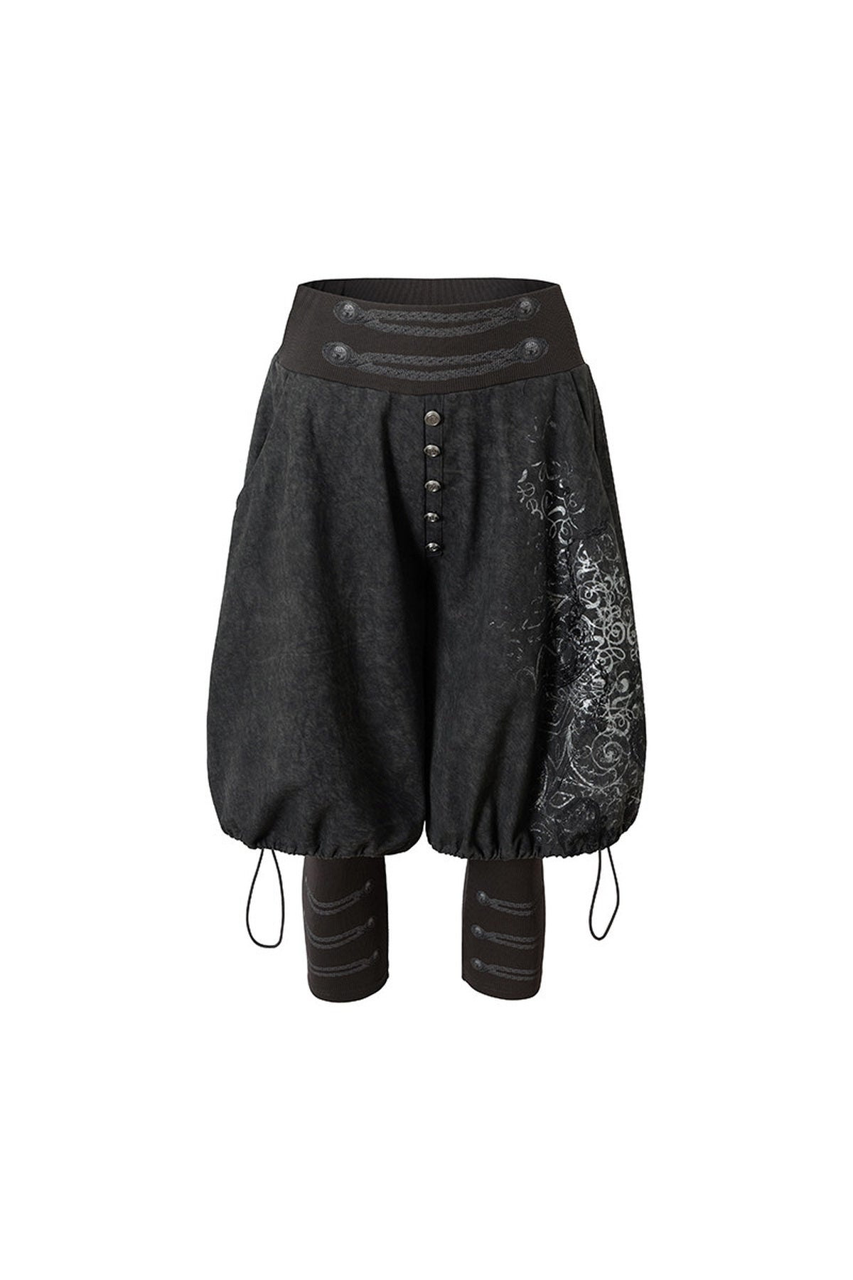 Punk Print Layered-Look Skirt