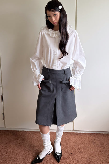 Lace Ruffle Collar Blouse