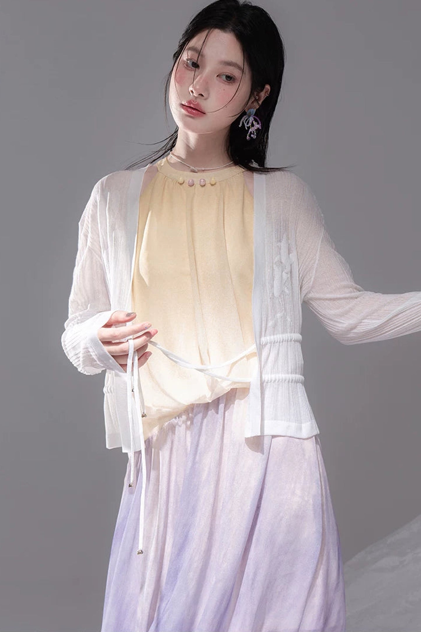 Gradient Sunset Halter Dress