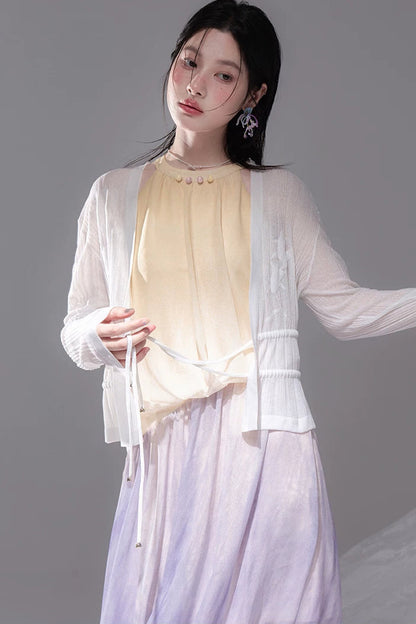 Gradient Sunset Halter Dress