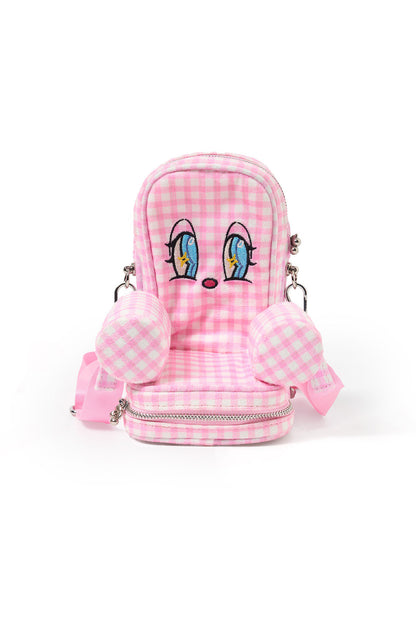 Borsa a tracolla a quadri floreali stile sofa