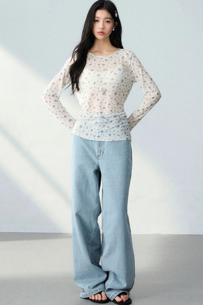 Floral Star Mesh Top Set