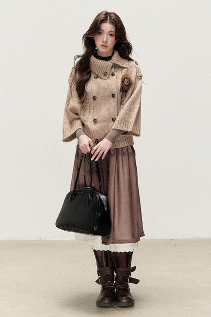 Double-Breasted Knit Jacket