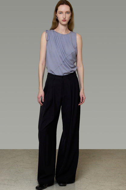 French Style Ruched Sleeveless Camisole