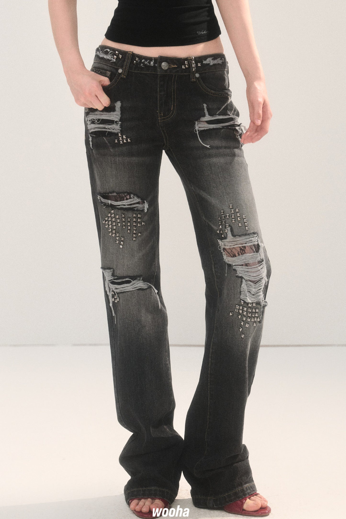 Straight Ripped Jeans